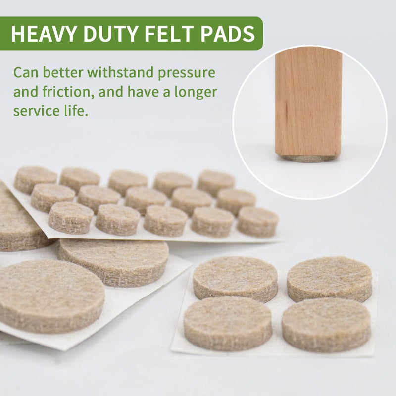 COVERCORNER Felt Furniture Pads for Hardwood Floors 162 PCS, Furniture Pads, Floor Protectors for Hardwood Floors, Felt Pads for Furniture, Round, Beige, Value Pack - Image 4
